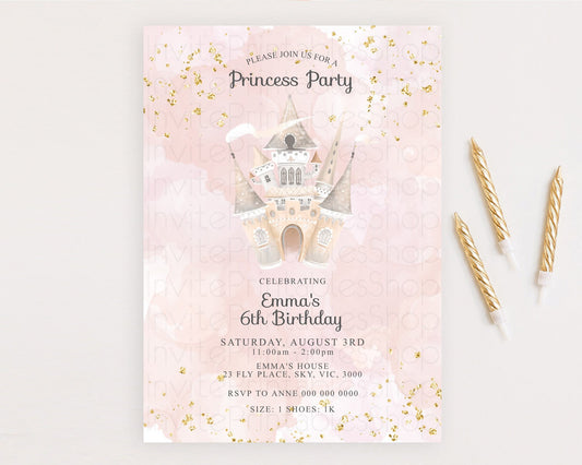 Editable Princess Birthday Invitation Princess Invitation Pastel Invitation