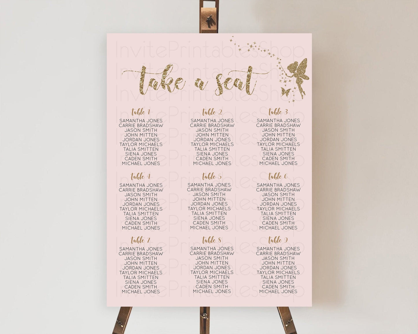 Fairy Seating Chart Pastel Fairy Seating Chart Fairy Tea Party Fairy Garden Seating Sign Enchanted Garden Floral Butterfly Decor D10899
