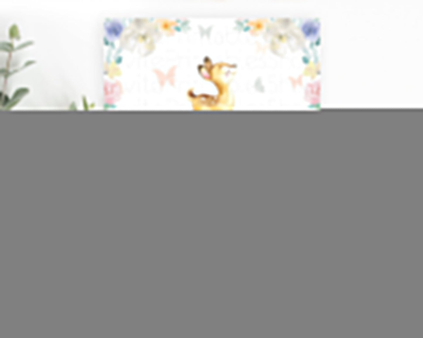 Fawn Birthday Invitation Deer Birthday Invitation Enchanted Forest Party Butterfly Pastel Flowers Whimsical 2nd 1st First Birthday D11001