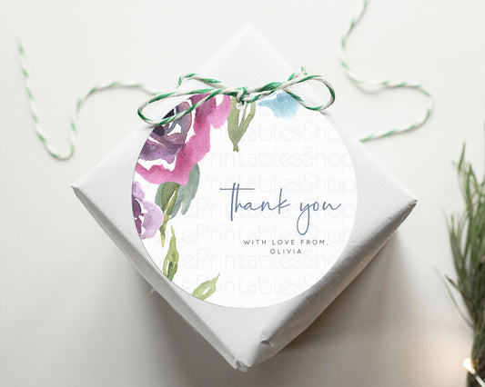 Editable Secret Garden Thank You Tags Wildflower Thank You Gift Tags Pastel