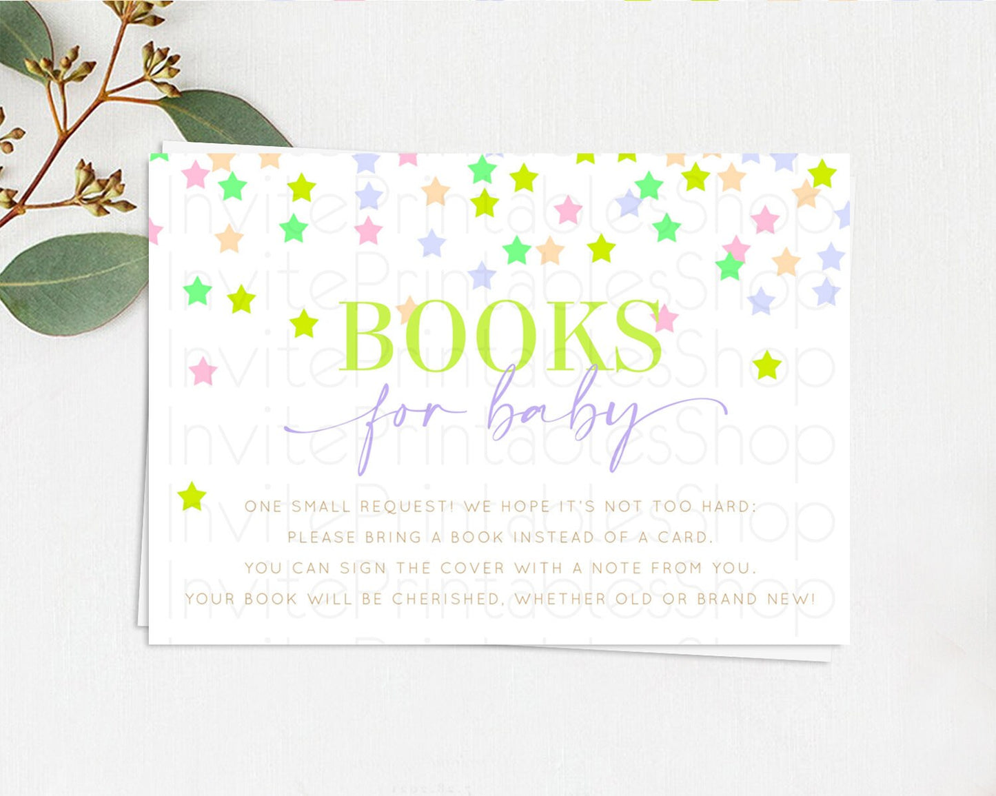 Pastel Star Books For Baby Card Shooting Star Book Insert Twinkle Little Star Book Card Rainbow Confetti Guests Book Poem Request D10396