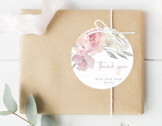 Editable Secret Garden Thank You Tags Wildflower Thank You Gift Tags Pastel