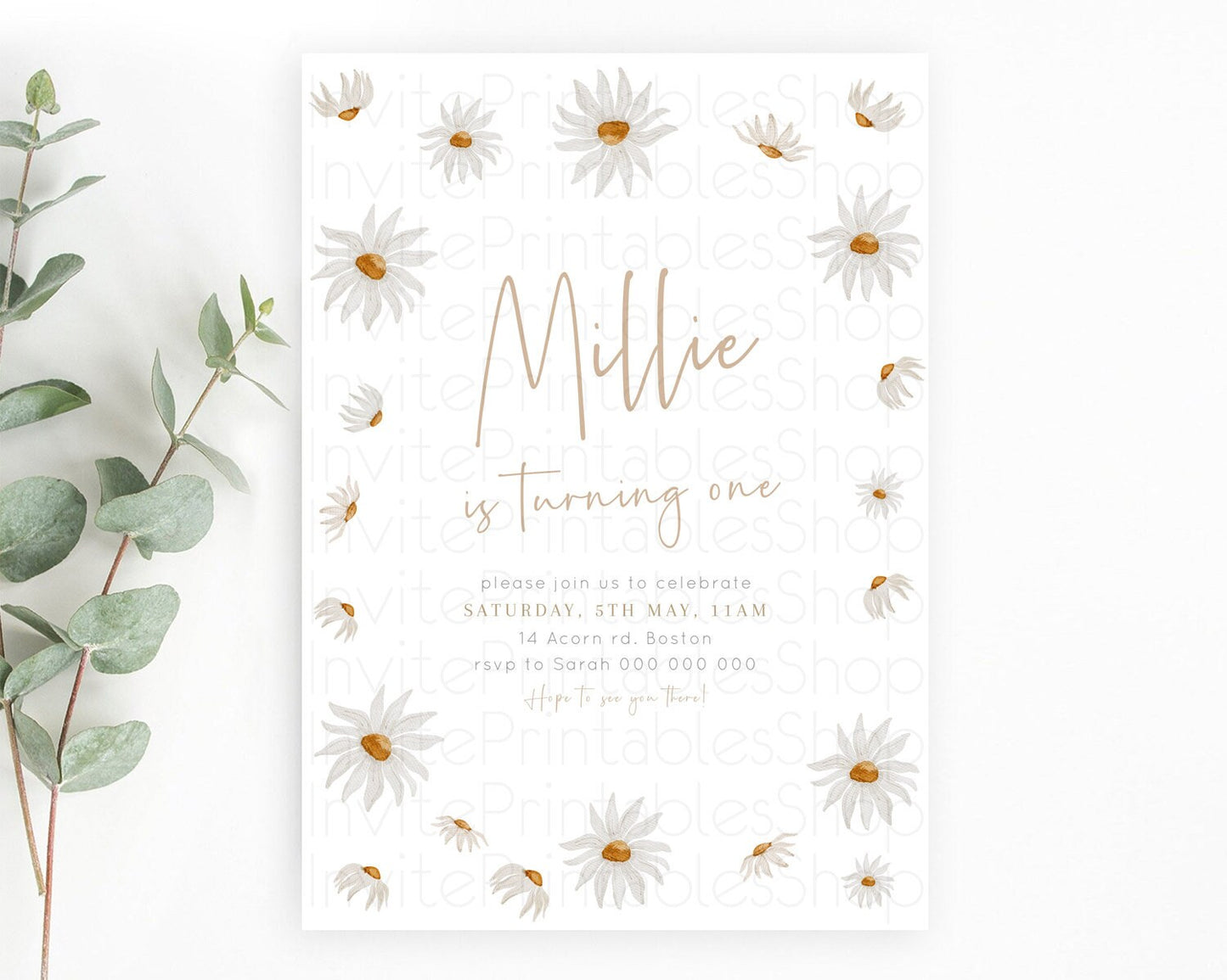 Secret Garden Invitation Wildflower Birthday Invitation Pastel Flowers Invite Enchanted Garden Boho Floral 3rd 2nd First Birthday D23361