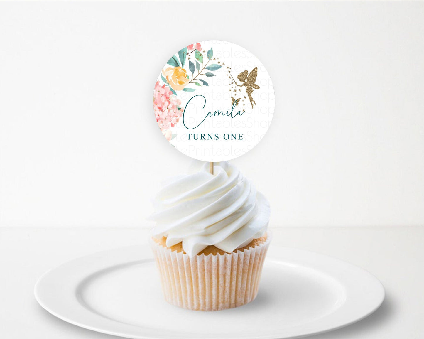 Fairy Cupcake Toppers Pastel Fairy Cupcake Toppers Fairy Floral Garden Cupcake Topper Enchanted Garden Floral Butterfly Party Décor D10239