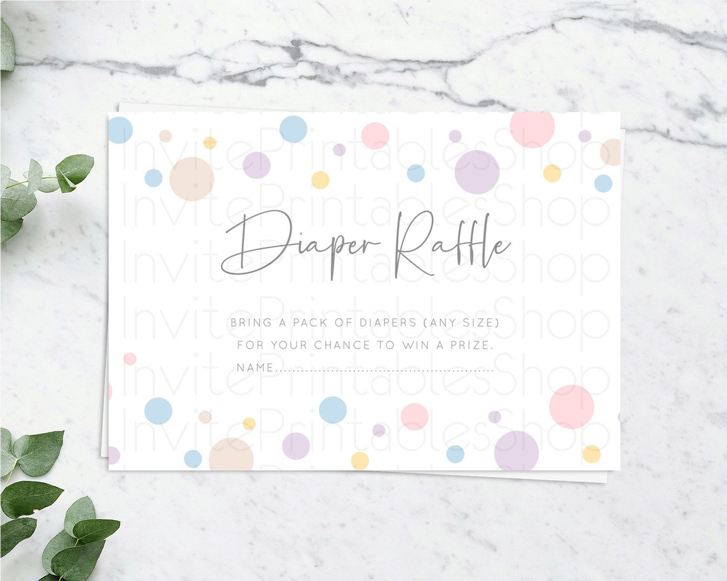 Rainbow Diaper Raffle Card Pastel Sprinkles Diaper Raffle Insert Rainbow Confetti Diaper Ticket Colorful Bubbles Pastel Raffle Game D10759