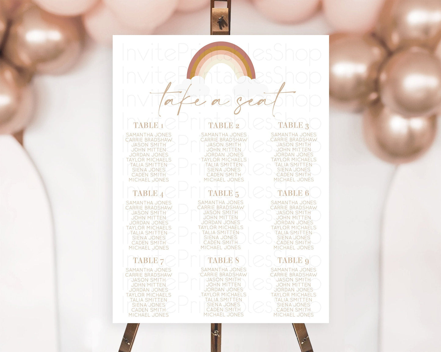 Pastel Rainbow Seating Chart Boho Rainbow Seating Chart Rainbow Seating Chart Pastel Seating Chart Boho Rainbow Seating Sign D10122