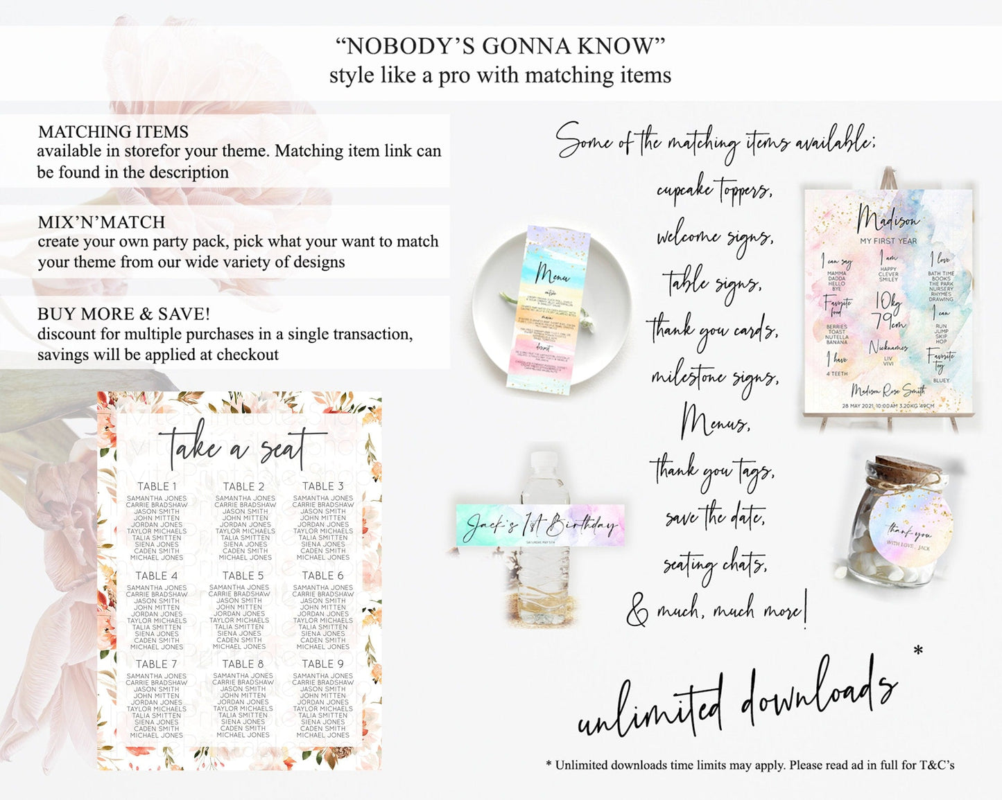 Secret Garden Seating Chart Wildflower Seating Chart Pastel Flowers Seating Chart Enchanted Garden Boho Floral Take A Seat Decor D10540