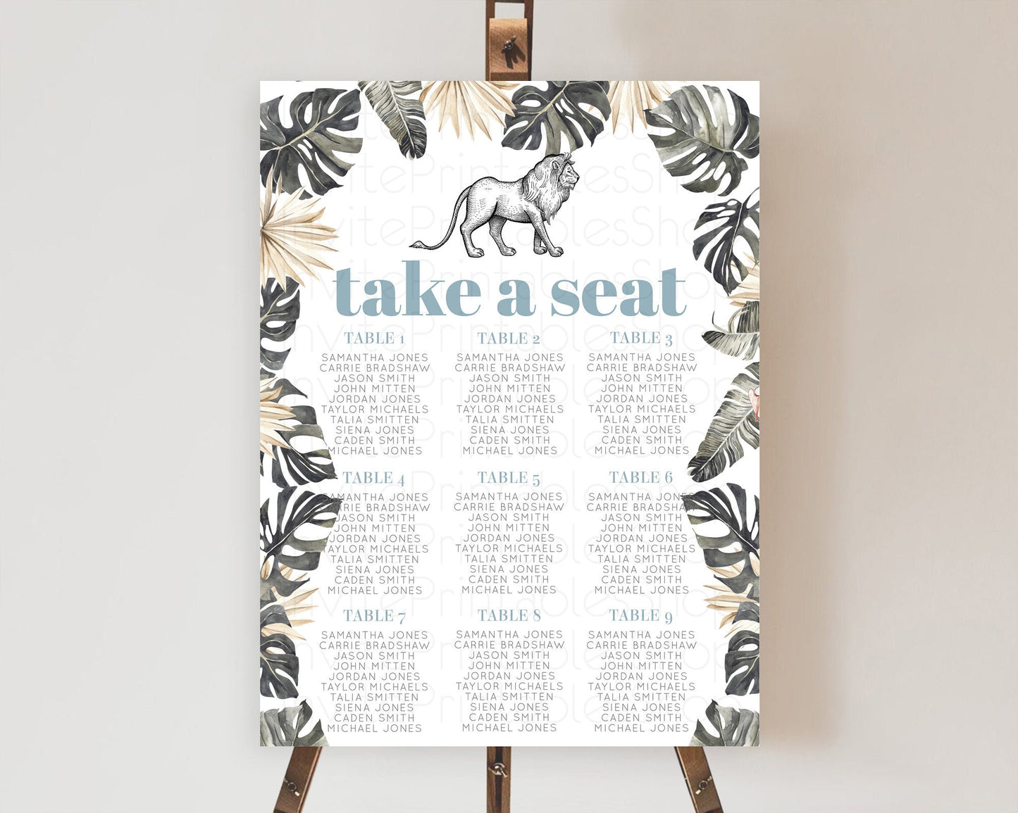 Lion Seating Chart Safari Lion Seating Chart Modern Lion Party Decor Safari Adventure Party Minimalist Lion Seating Sign Take A Seat D10807