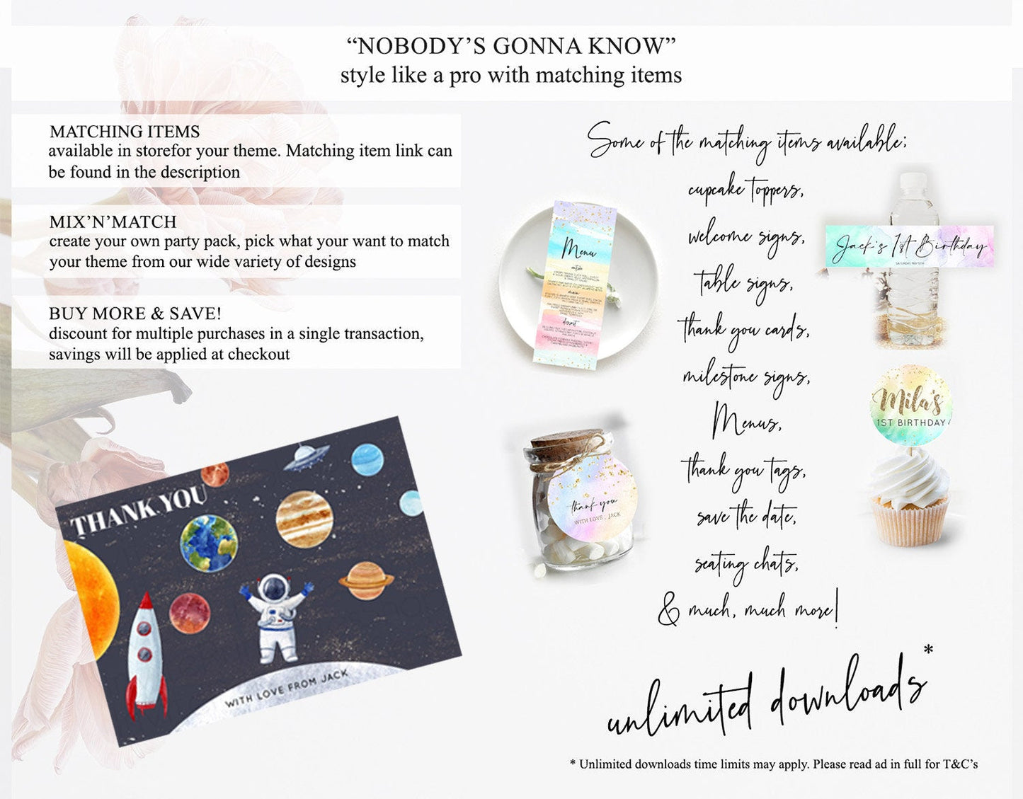 Space Thank You Space Thank You Card First Trip Around the Sun Thank You Card Planets Solar System First Birthday Thank You Cards D10430