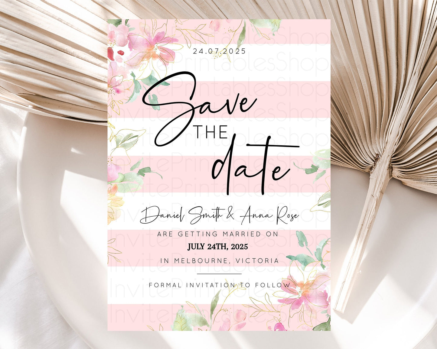 Wildflower Save The Date Template Secret Garden Save The Date Pastel Floral Garden Party Boho Flowers Birthday Baby Shower Wedding D10300