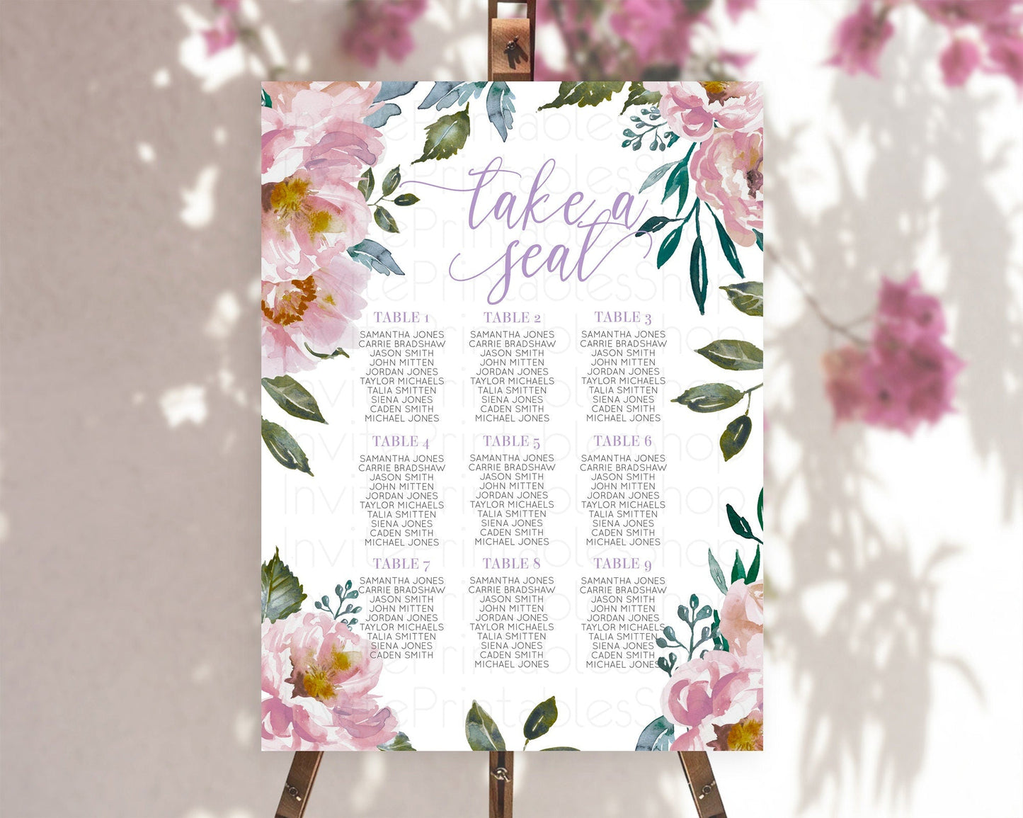 Secret Garden Seating Chart Wildflower Seating Chart Pastel Flowers Seating Chart Enchanted Garden Boho Floral Take A Seat Decor D10729