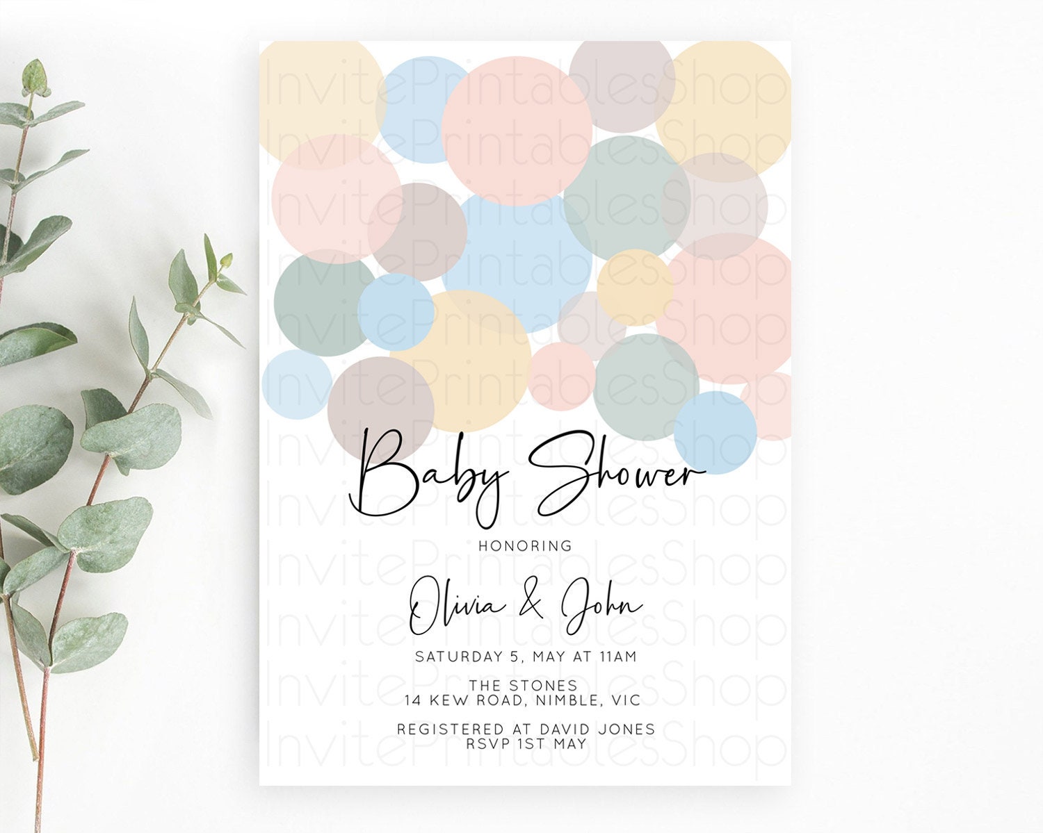 Editable Pastel Rainbow Baby Shower Invitation Pastel Confetti Invitation Sp