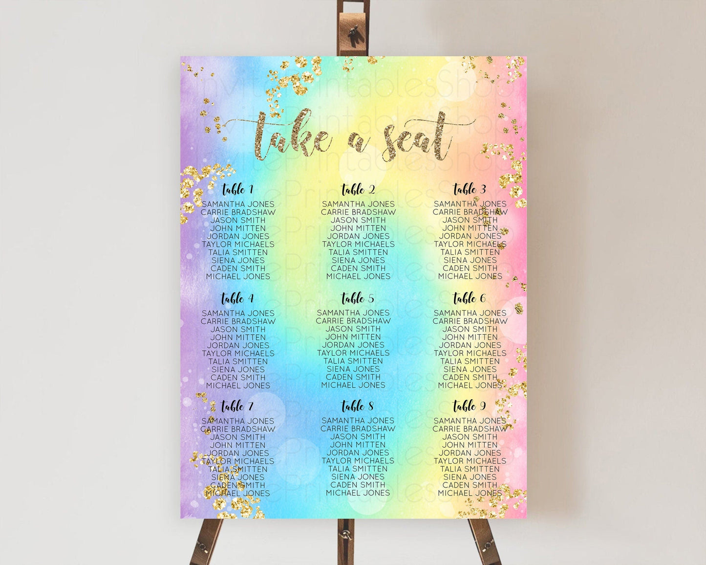 Tie Dye Seating Chart Rainbow Tie Dye Seating Chart Rainbow Colorful Seating Chart Tie Dye Pastel Rainbow Party Decor Take A Seat D10568