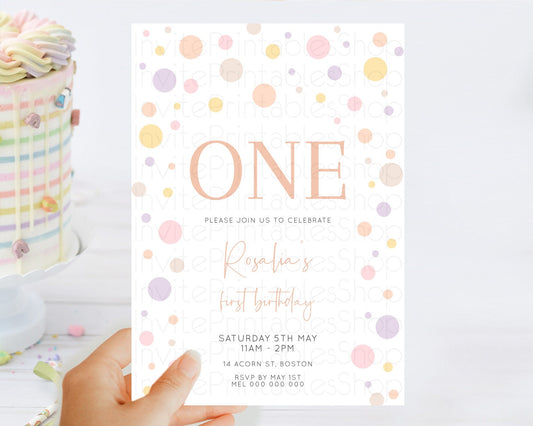Editable Pastel Birthday Invitation Pastel Confetti Birthday Invitation Bubb