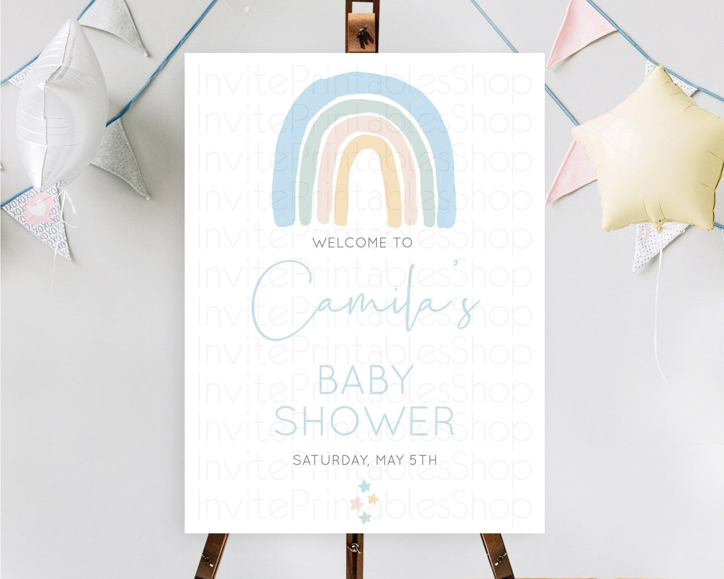 Pastel Rainbow Baby Shower Welcome Sign Boho Rainbow Welcome Board Rainbow Welcome Sign Pastel Welcome Decor Rainbow Welcome Sign D10200