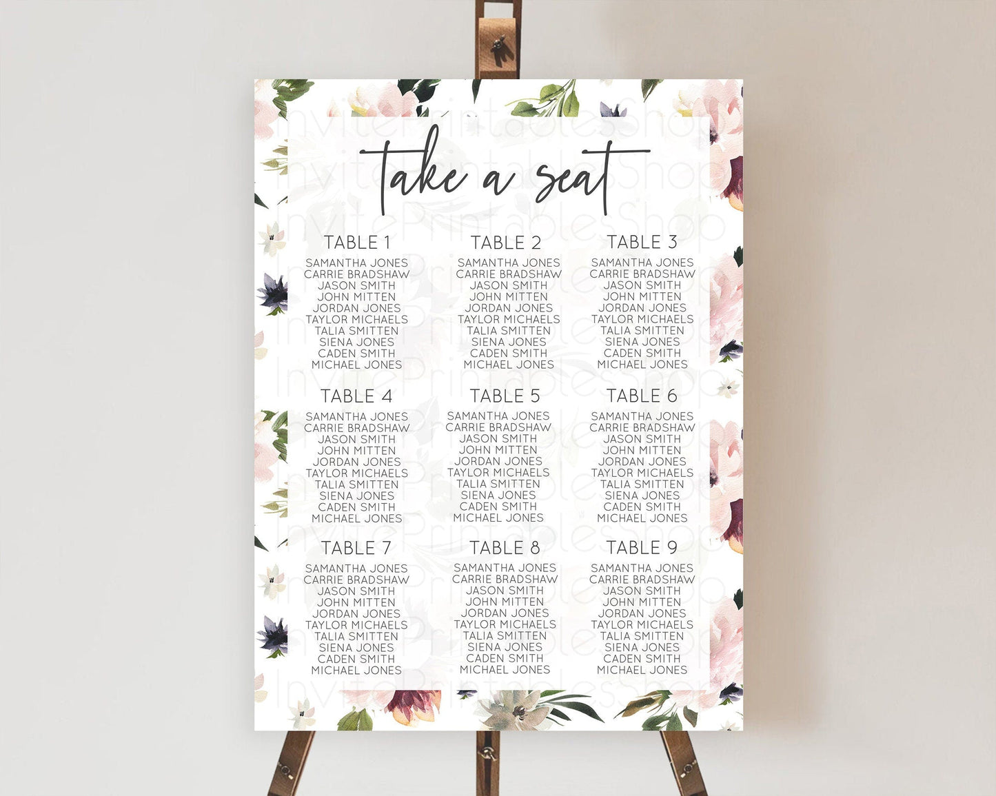Secret Garden Seating Chart Wildflower Seating Chart Pastel Flowers Seating Chart Enchanted Garden Boho Floral Take A Seat Decor D10538