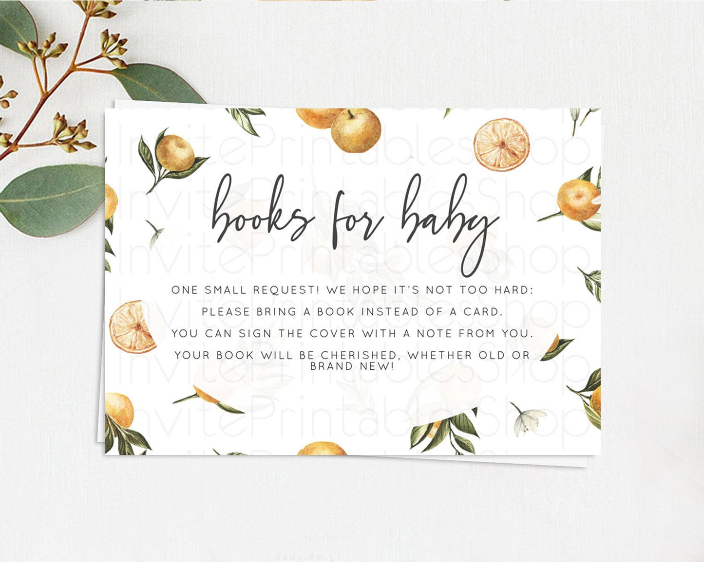 Editable Citrus Books For Baby Card Lemon Book Insert Orange Book Insert Cit