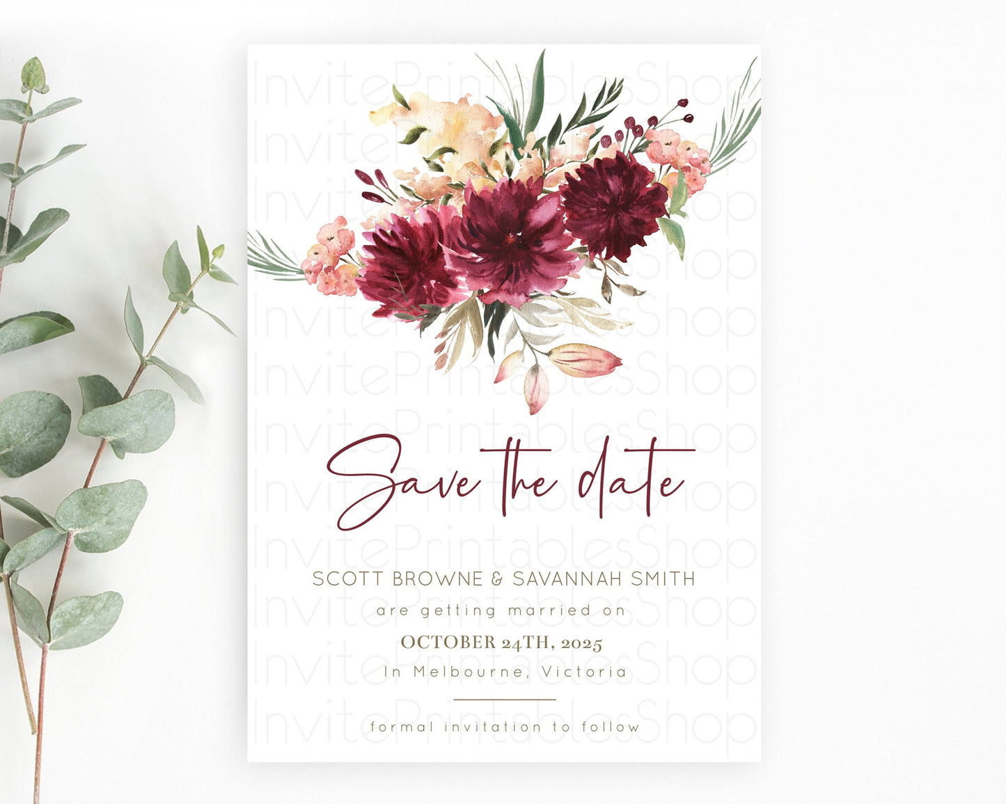 Wildflower Save The Date Template Secret Garden Save The Date Pastel Floral Garden Party Boho Flowers Birthday Baby Shower Wedding D10685