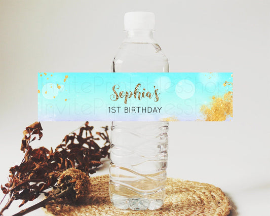 Editable Pastel Water Label Template Pastel Ombre Rainbow Watercolor Colorfu