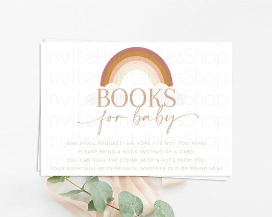 Editable Pastel Rainbow Books For Baby Card Boho Rainbow Book Insert Boho Ra