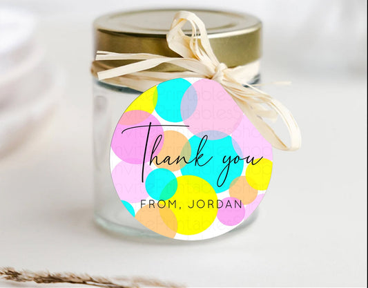 Rainbow Thank You Tags Pastel Thank You Gift Tags Pastel Rainbow Favor Tags Confetti Colorful Pastel Tags First Birthday Thank You D10896