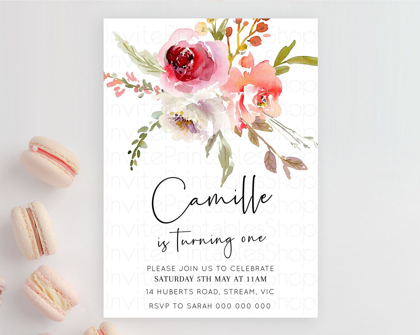 Secret Garden Invitation Wildflower Birthday Invitation Pastel Flowers Invite Enchanted Garden Boho Floral 3rd 2nd First Birthday D10243