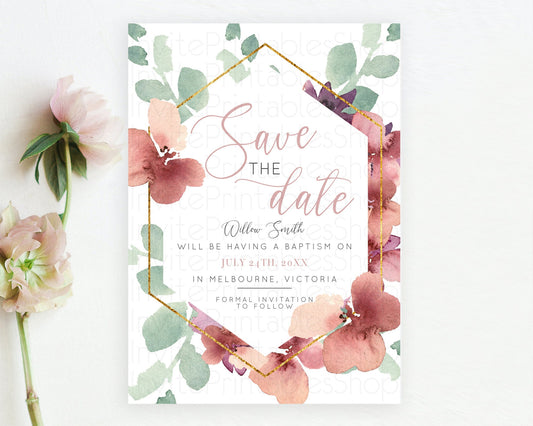 Wildflower Save The Date Template Secret Garden Save The Date Pastel Floral Garden Party Boho Flowers Birthday Baby Shower Wedding D10964