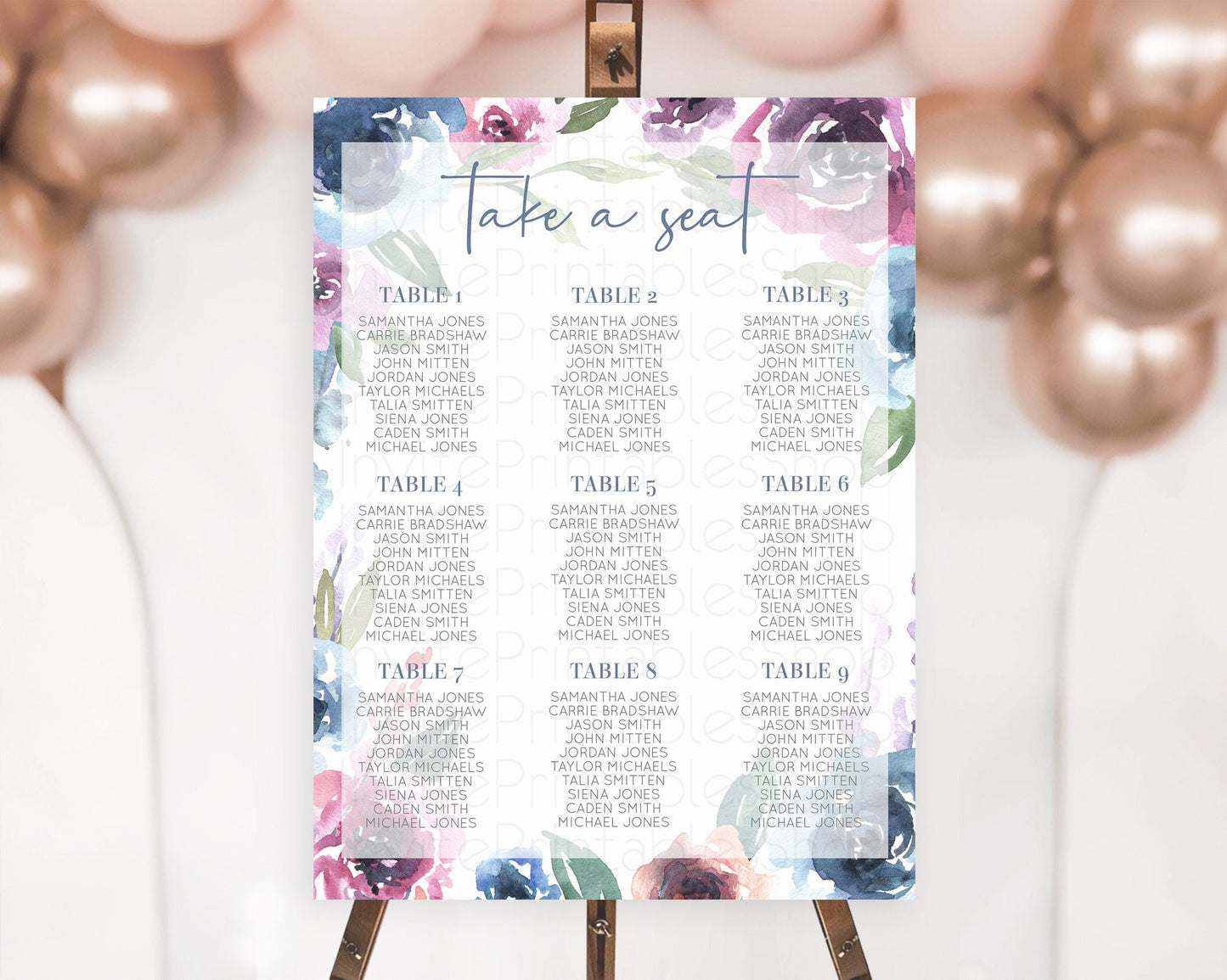 Secret Garden Seating Chart Wildflower Seating Chart Pastel Flowers Seating Chart Enchanted Garden Boho Floral Take A Seat Décor D10780