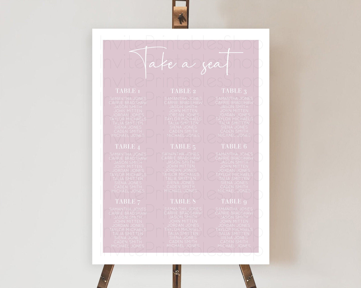 Pink Seating Chart Plain Pink Seating Sign Minimalist Pink Seating Sign Pastel Pink Table Number Sign Take A Seat Blue Decor D10940