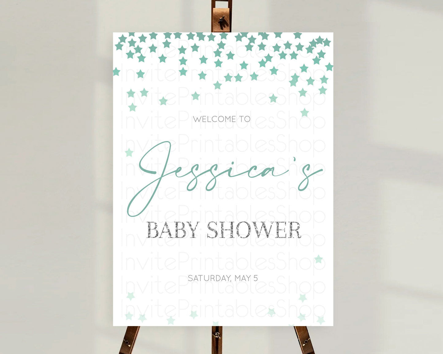 Star Baby Shower Welcome Board Pastel Stars Welcome Sign Shooting Star Rainbow Colorful Confetti Twinkle Little Star Welcome Sign D10310