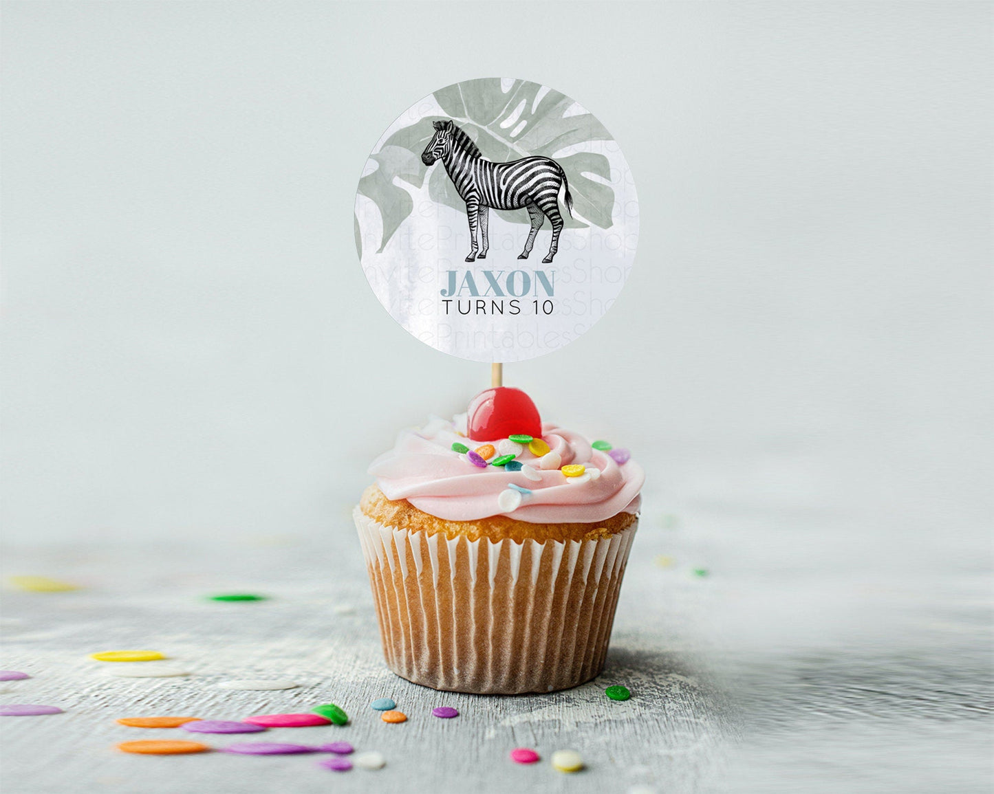 Zebra Cupcake Toppers Zebra Cupcake Zebra Take A Cupcake Toppers Zebra Safari Decor Zoo Party Zebra Palm Leaf Decor First Birthday D10814