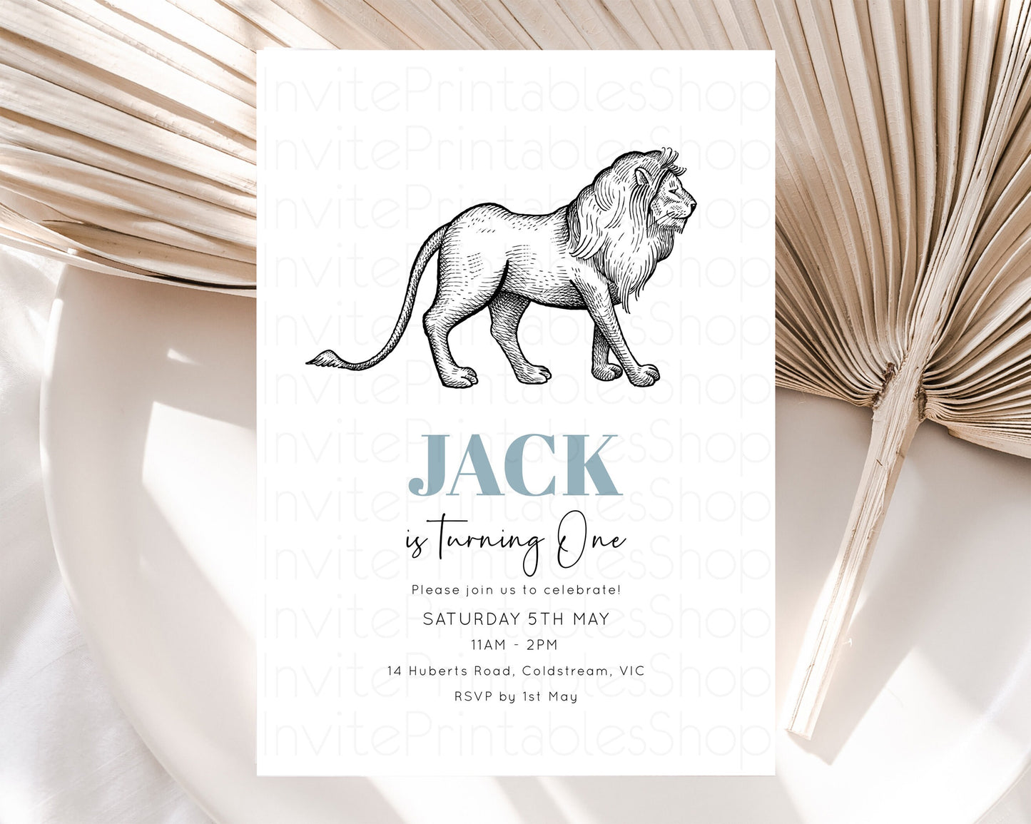 Editable Lion Birthday Invitation Lion Invitation Wild One Invite Jungle Saf