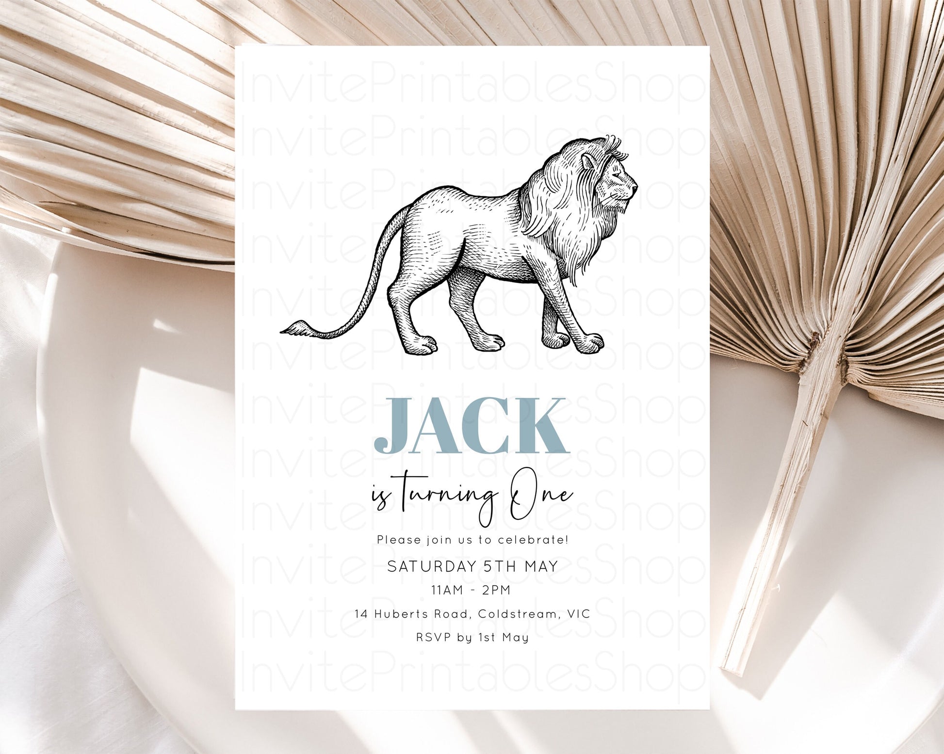 Editable Lion Birthday Invitation Lion Invitation Wild One Invite Jungle Saf