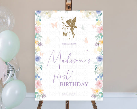 Editable Fairy Welcome Sign Fairy Welcome Board Enchanted Garden Pastel Flor