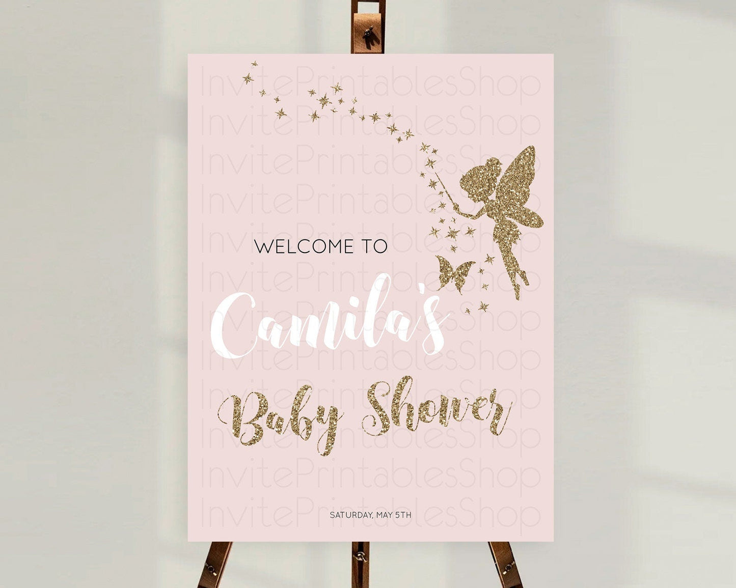 Fairy Baby Shower Welcome Sign Fairy Welcome Board Enchanted Garden Pastel Floral Butterfly Decor Secret Garden Fairy Welcome Sign D10899