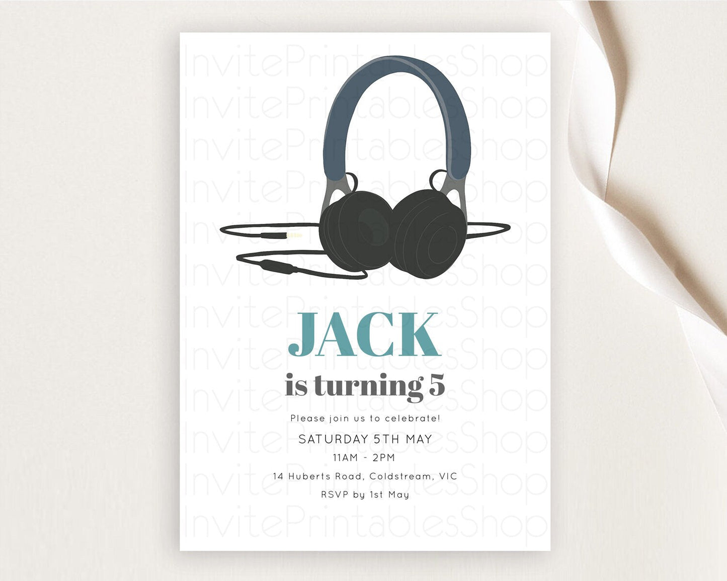 DJ Birthday Invitation DJ Headphones Birthday Invitation Zoom Party Invitation Techno House Dance Music Club Disco Electro Party D10871
