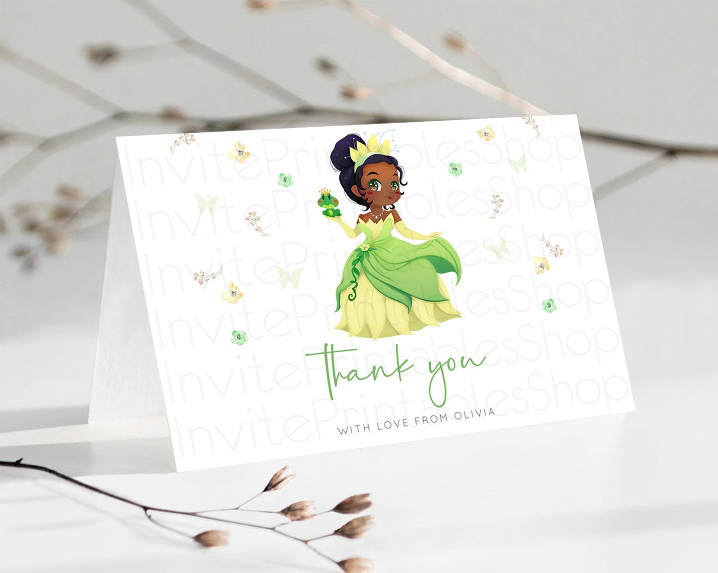 Princess Thank You Castle Thank You Card Secret Garden Birthday Thank You Card Enchanted Castle Pastel Floral Teacher Thank You Card D10348