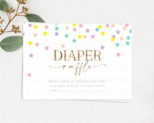 Editable Pastel Star Diaper Raffle Card Shooting Star Diaper Raffle Insert T