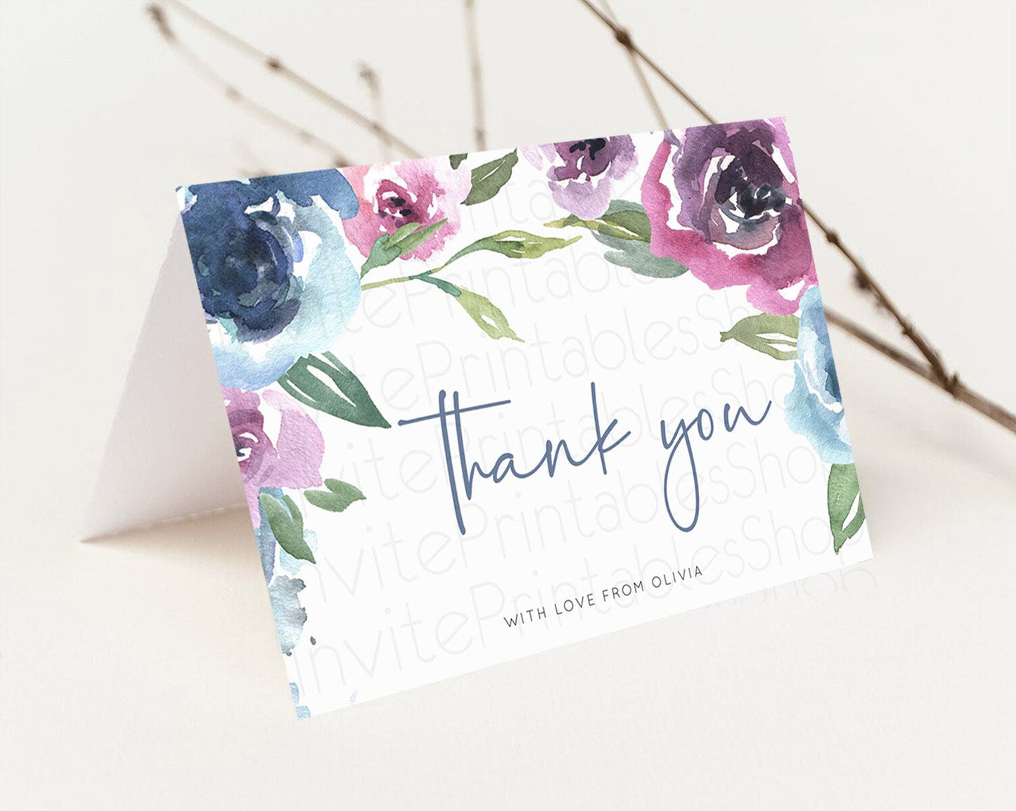 Secret Garden Thank You Wildflower Thank You Card Pastel Flower Garden Birthday Thank You Card Boho Floral Teacher Thank You Card D10780