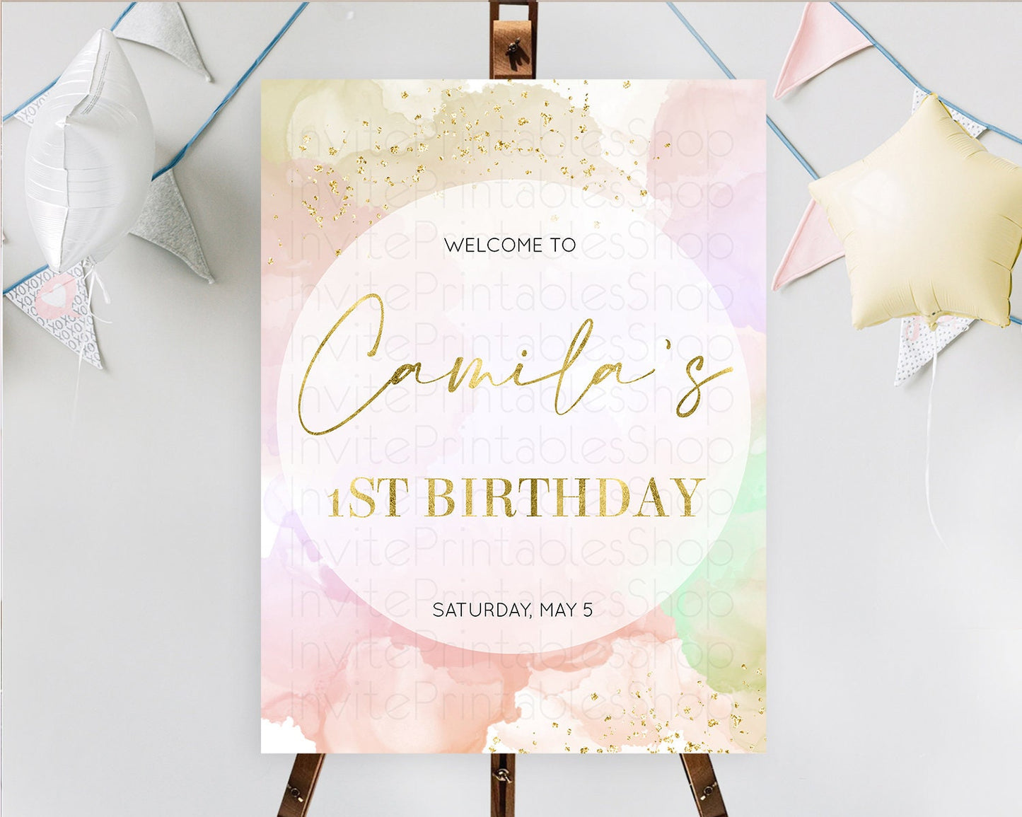 Editable Pastel Welcome Sign Pastel Rainbow Welcome Sign Colorful Rainbow Co