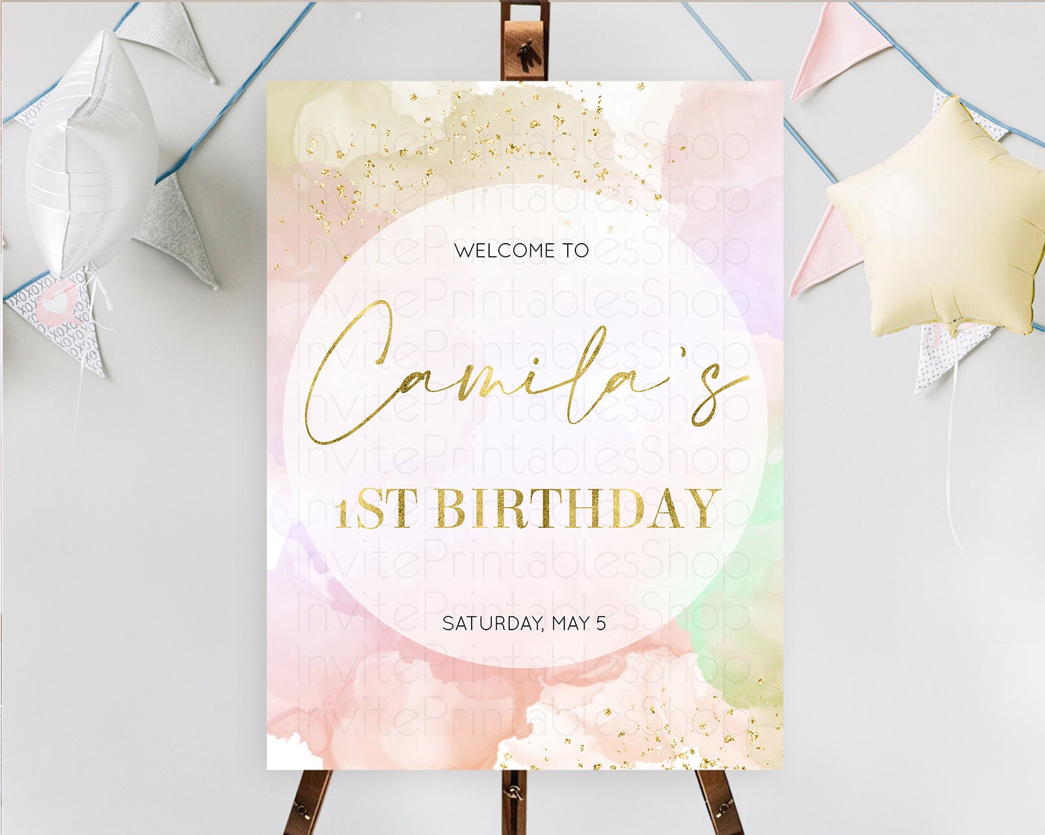 Editable Pastel Welcome Sign Pastel Rainbow Welcome Sign Colorful Rainbow Co