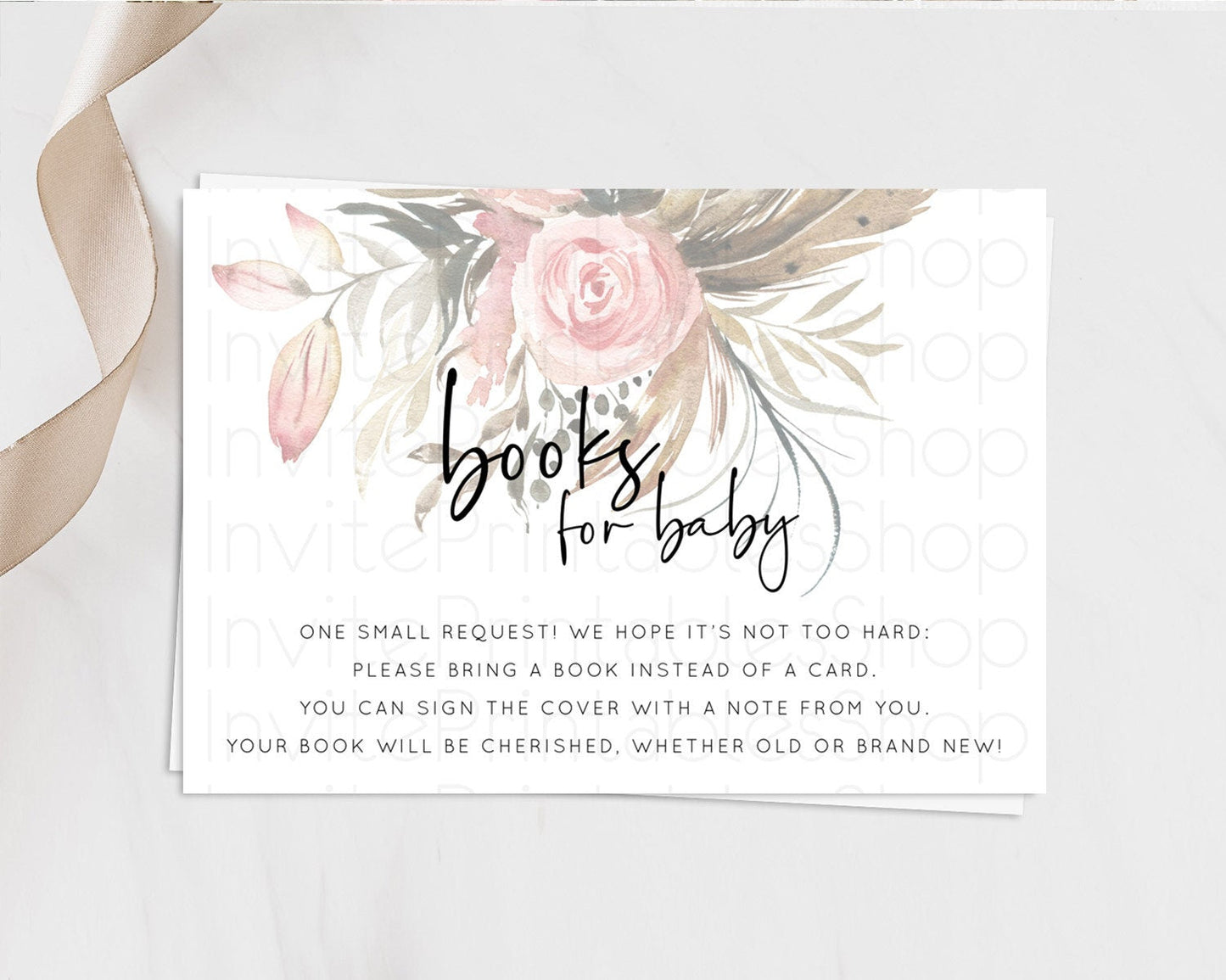 Secret Garden Books For Baby Card Boho Wildflower Book Insert Pastel Flower Garden Baby Shower Card Flower Guests Book Poem Request D10686