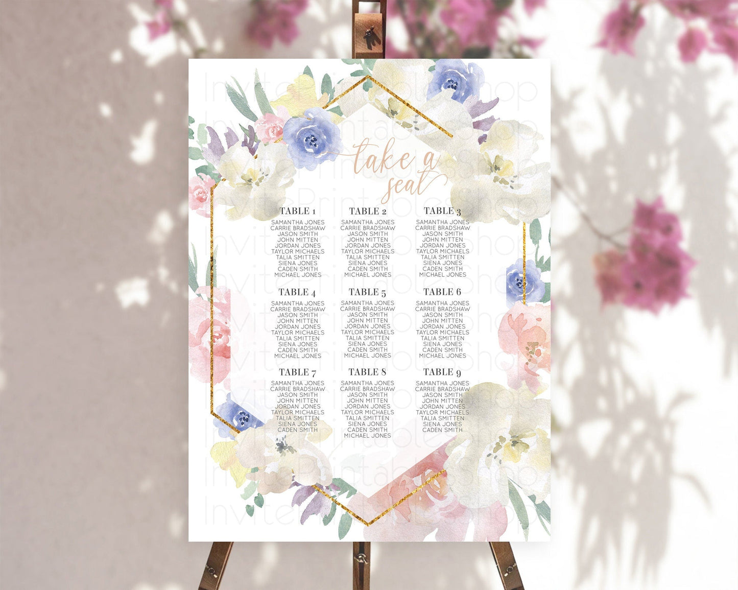 Secret Garden Seating Chart Wildflower Seating Chart Pastel Flowers Seating Chart Enchanted Garden Boho Floral Take A Seat Decor D10254