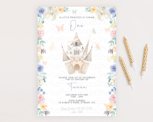 Editable Princess Birthday Invitation Castle Invitation Royal Birthday Fairy