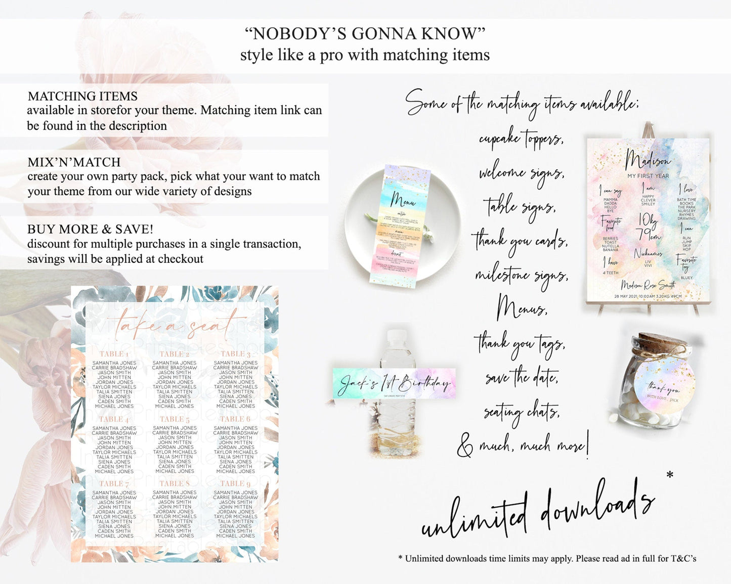Secret Garden Seating Chart Wildflower Seating Chart Pastel Flowers Seating Chart Enchanted Garden Boho Floral Take A Seat Decor D10190