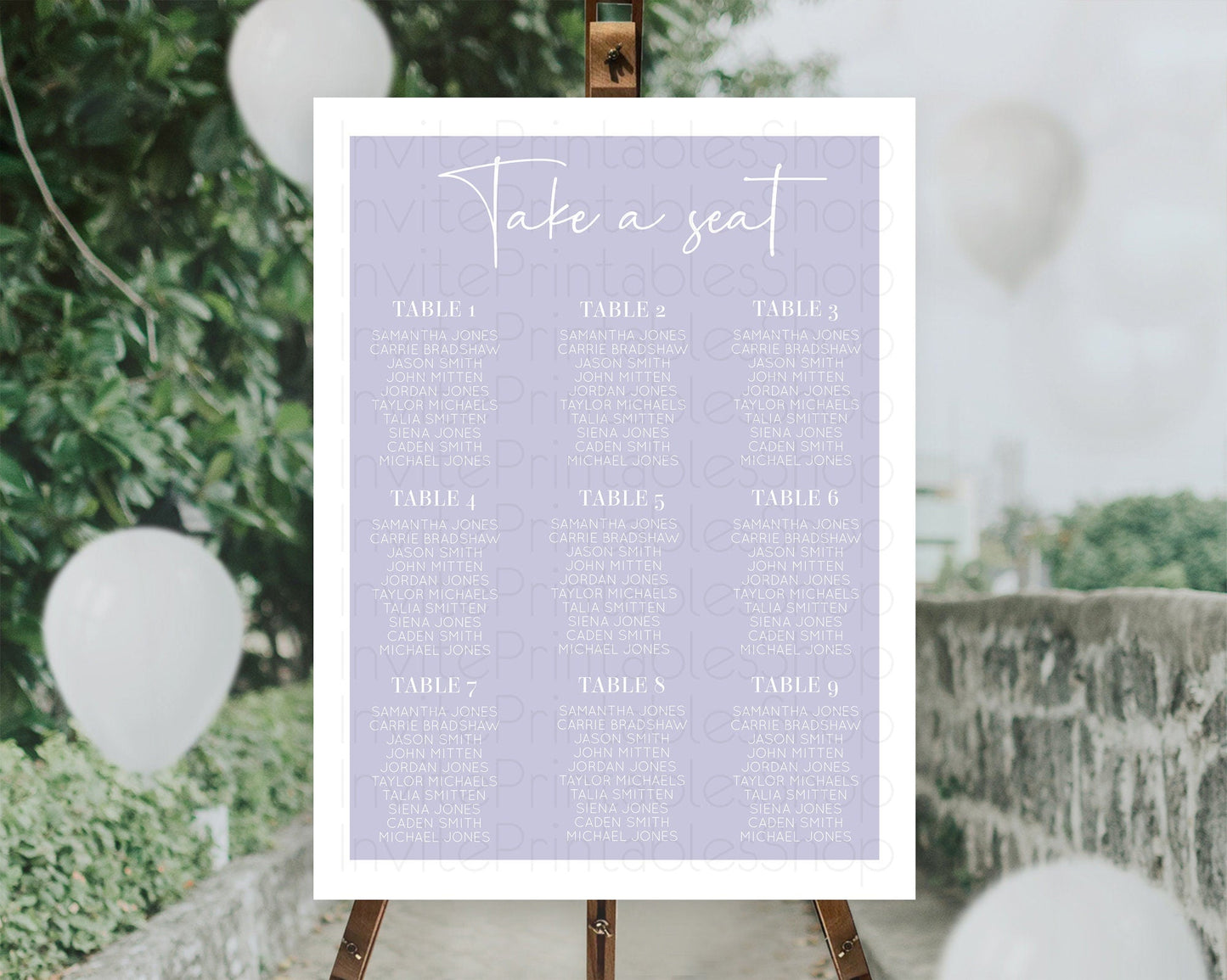 Purple Seating Chart Plain Purple Seating Sign Minimalist Purple Seating Sign Pastel Blue Table Number Sign Take A Seat Purple Decor D10942