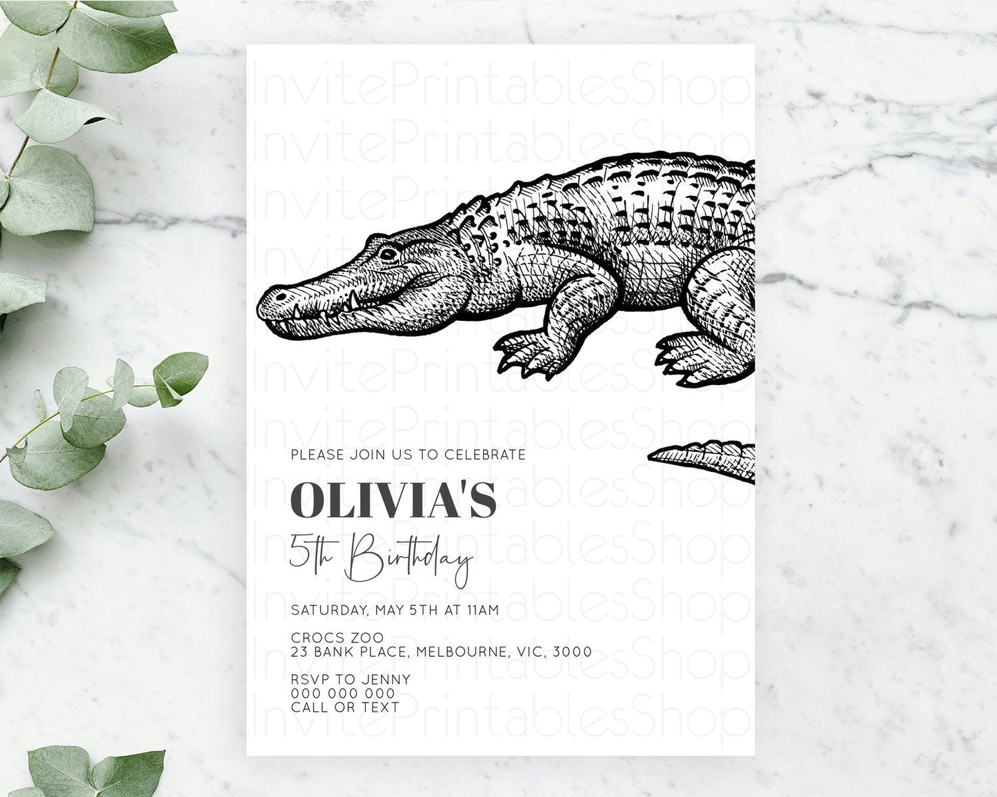 Crocodile Birthday Invitation Alligator Birthday Invitation Later Alligator Birthday Gator Swamp Birthday Invite Safari Crocodile D10286