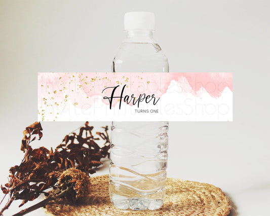 Editable Pink Watercolor Water Label Template Ombre Pink Watercolor Splash P
