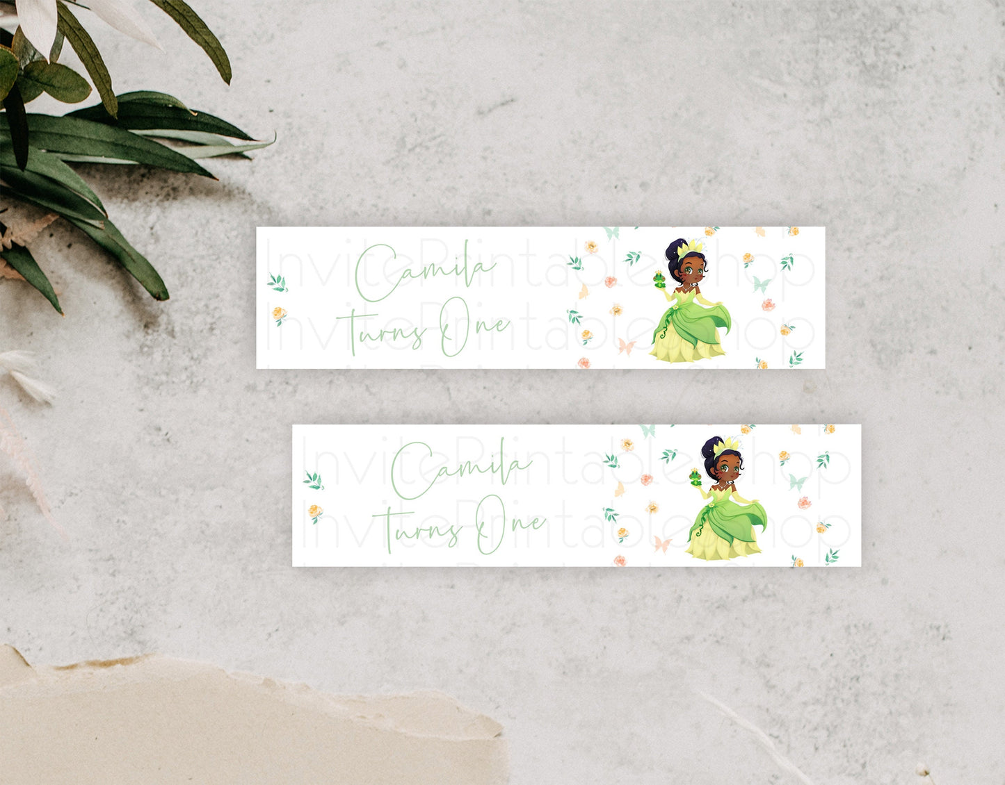 Princess Water Label Template Secret Garden Enchanted Castle Pastel Floral Royal Party Decor For 1st Birthday Baptism Baby Shower D10358