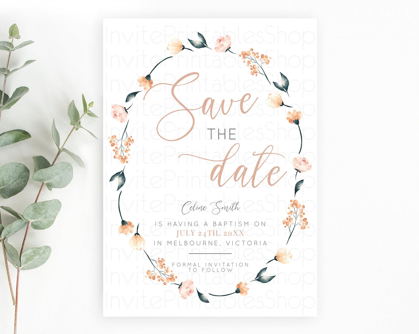 Wildflower Save The Date Template Secret Garden Save The Date Pastel Floral Garden Party Boho Flowers Birthday Baby Shower Wedding D10241